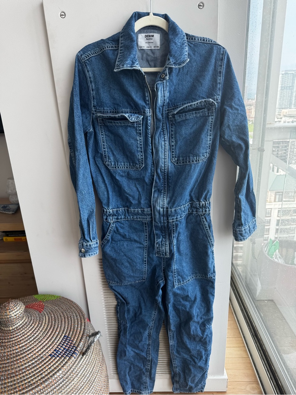 Bershka Denim Boiler Room Utility Jumpsuit Size S